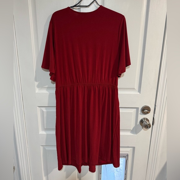 Lane Bryant Red Short Sleeve Wrap Front Midi Dress Size 2X 18/20 New With Tags - Picture 3 of 8
